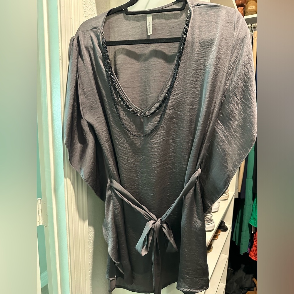 My Beloved - like new tunic with removable black chain and wrap around tie.